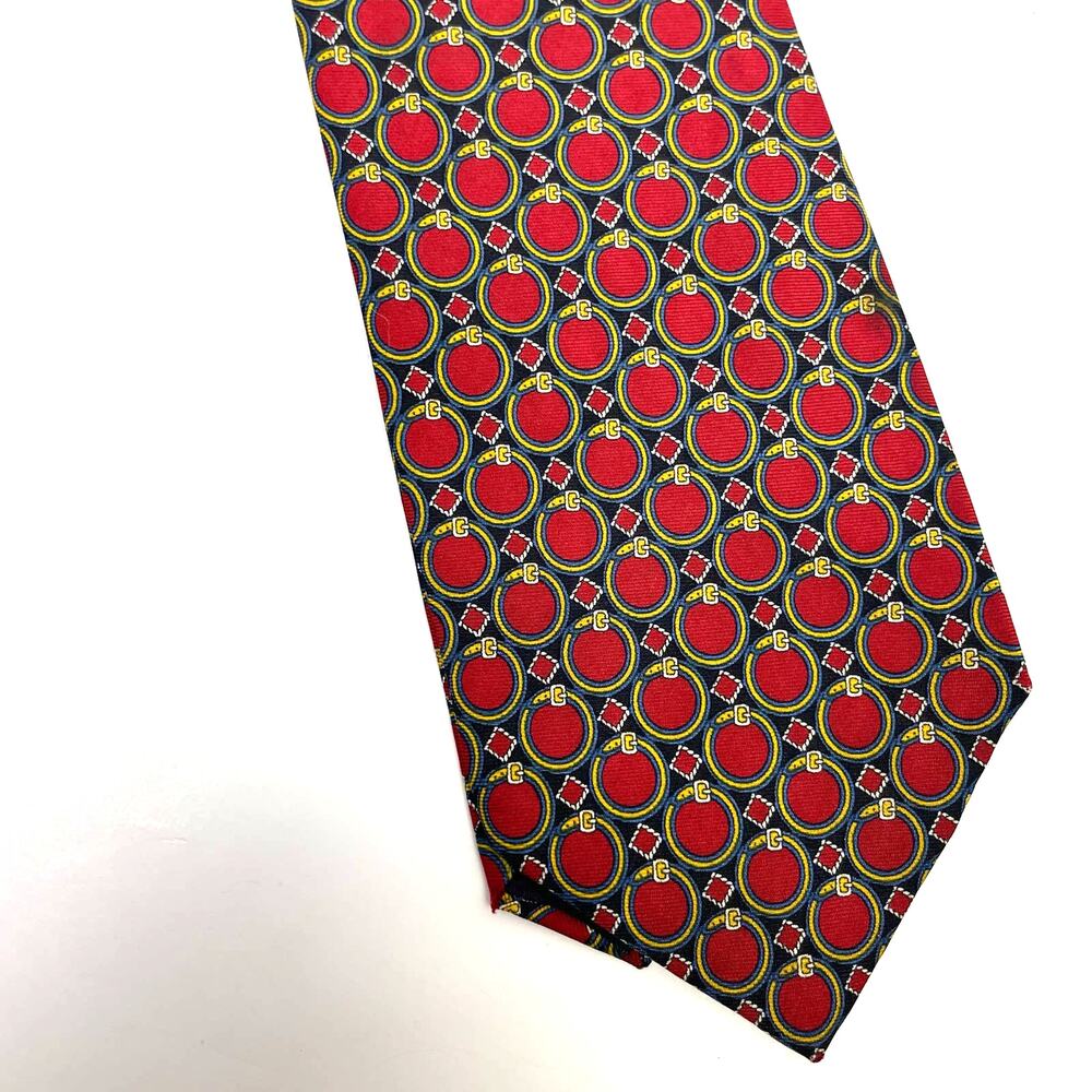 Polo by Ralph Lauren | 100% Silk Red & Gold Circular Print Tie